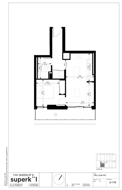 Floor plan for 1 bed, 1 bath, 521 sqft